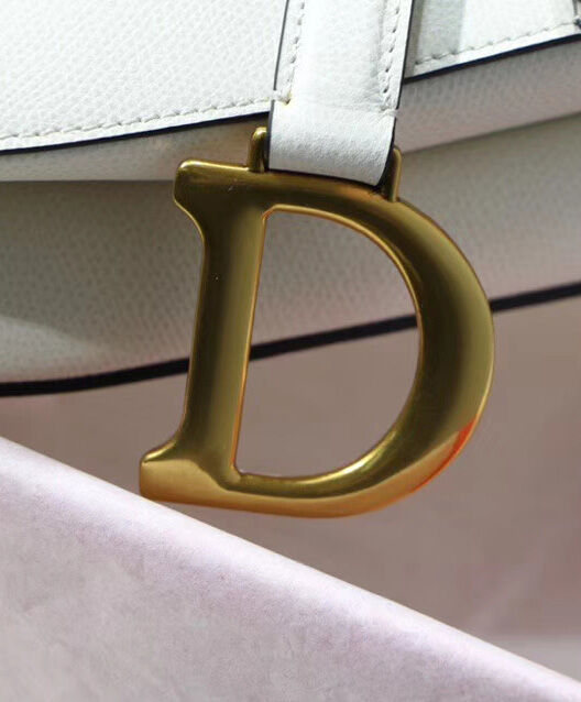 Christian Dior Saddle Bag Leather White